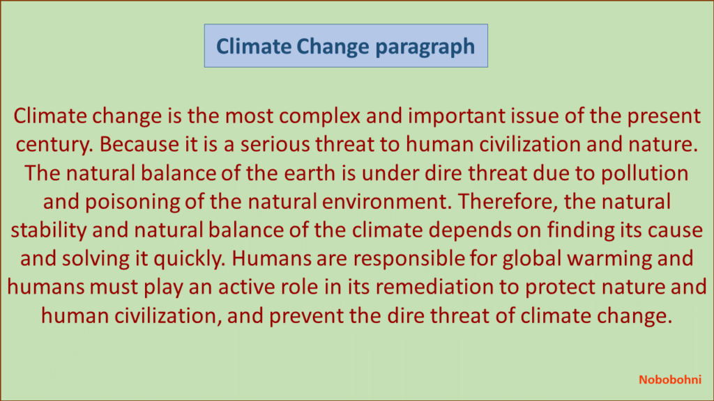 climate change paragraph