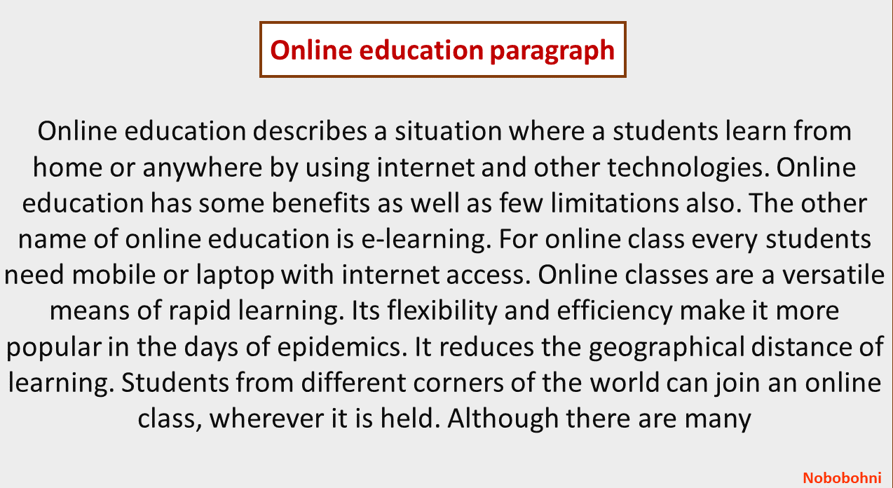 online education paragraph