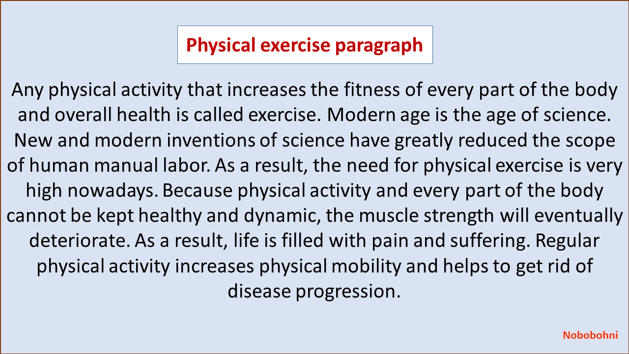Physical exercise paragraph