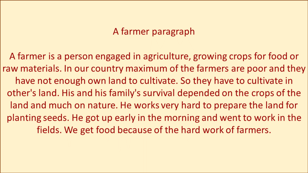a farmer paragraph