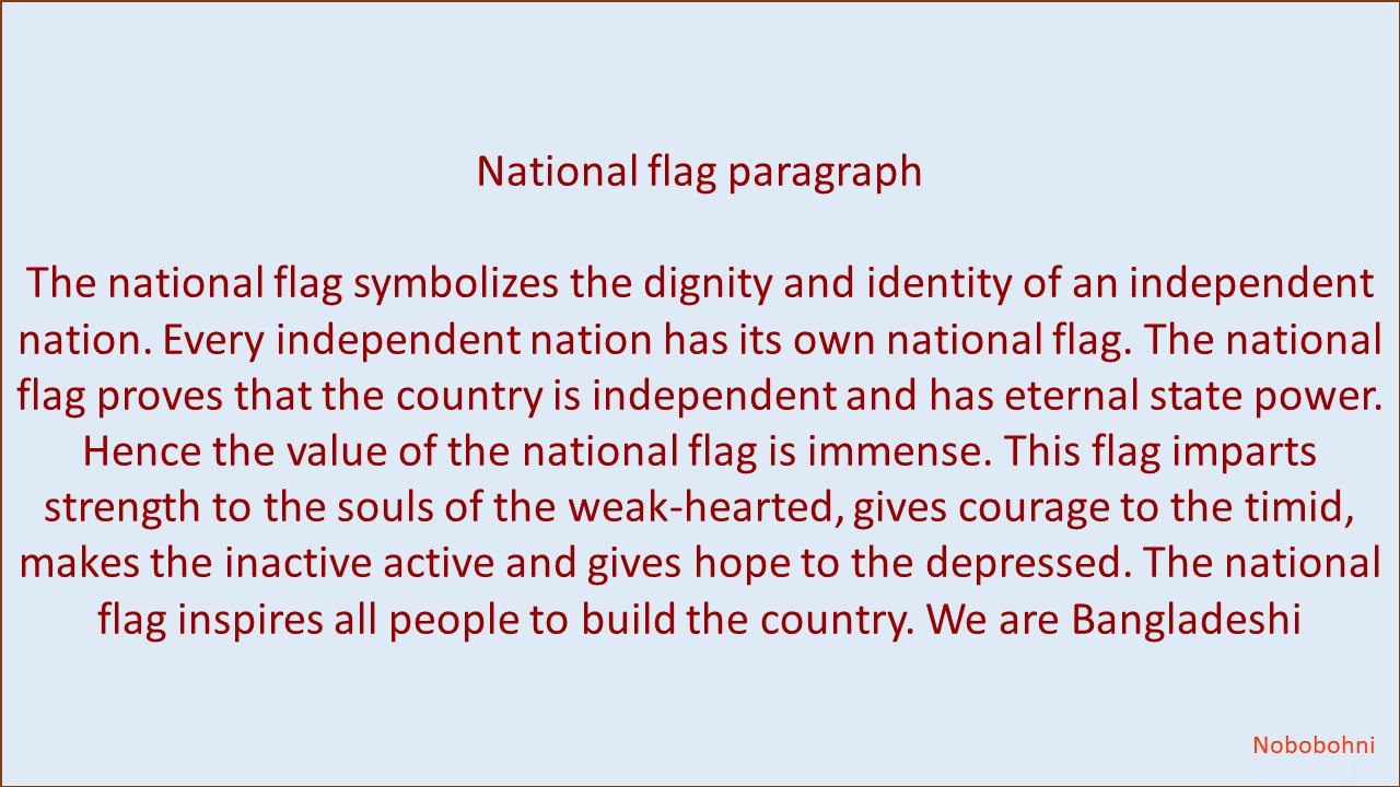 Our national flag paragraph