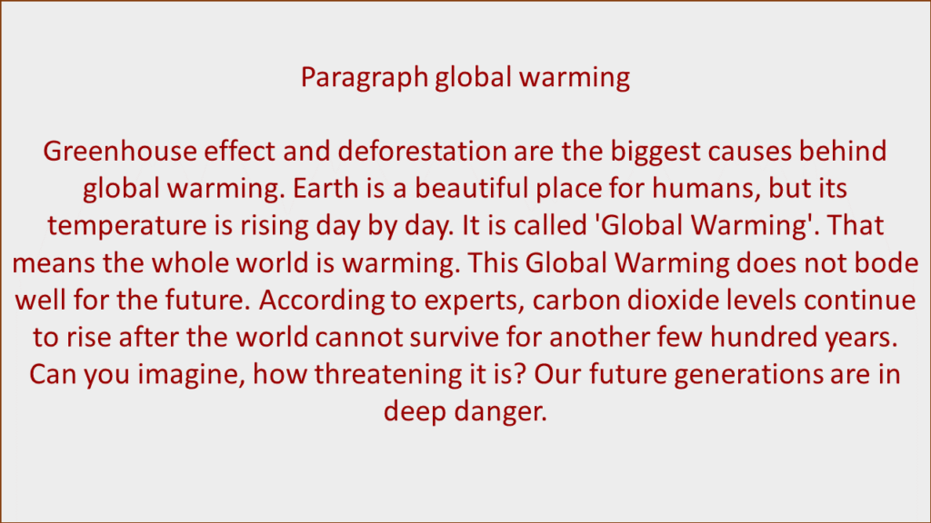 paragraph global warming