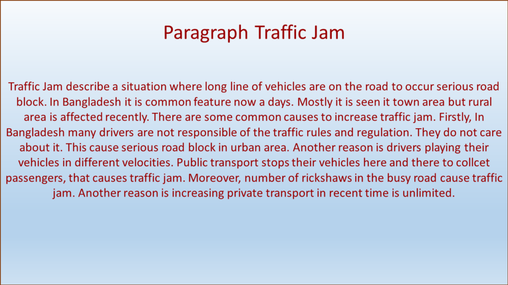 paragraph traffic jam