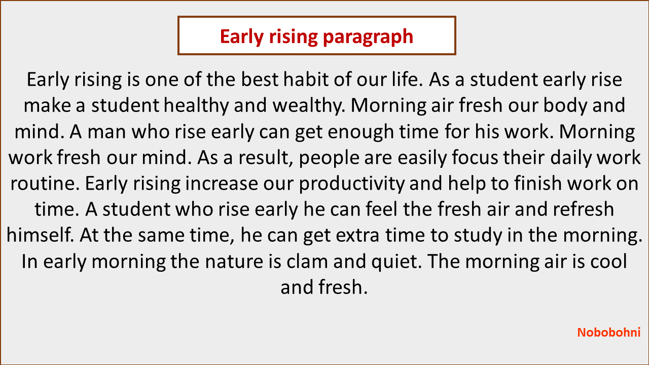 Early rising paragraph