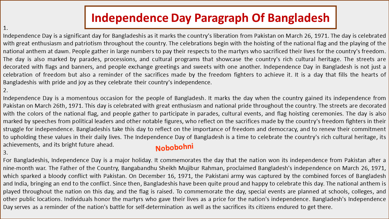 Independence Day Paragraph