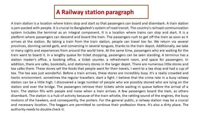 A Railway station paragraph